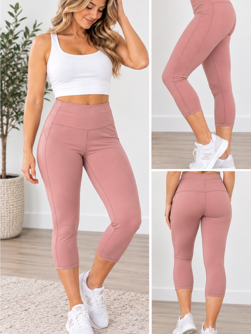 all in motion Dusty Rose High-Waist Capris